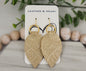 Gold Leather Teardrop Earrings