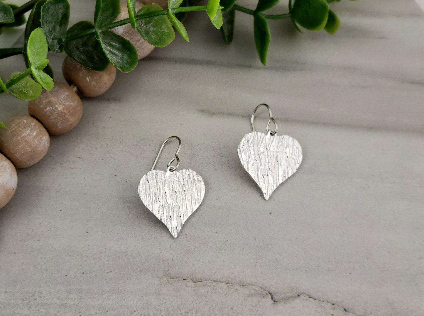 Hammered Heart Earrings