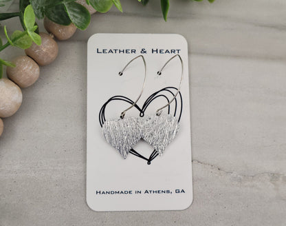 Hammered Heart Marquise Earrings