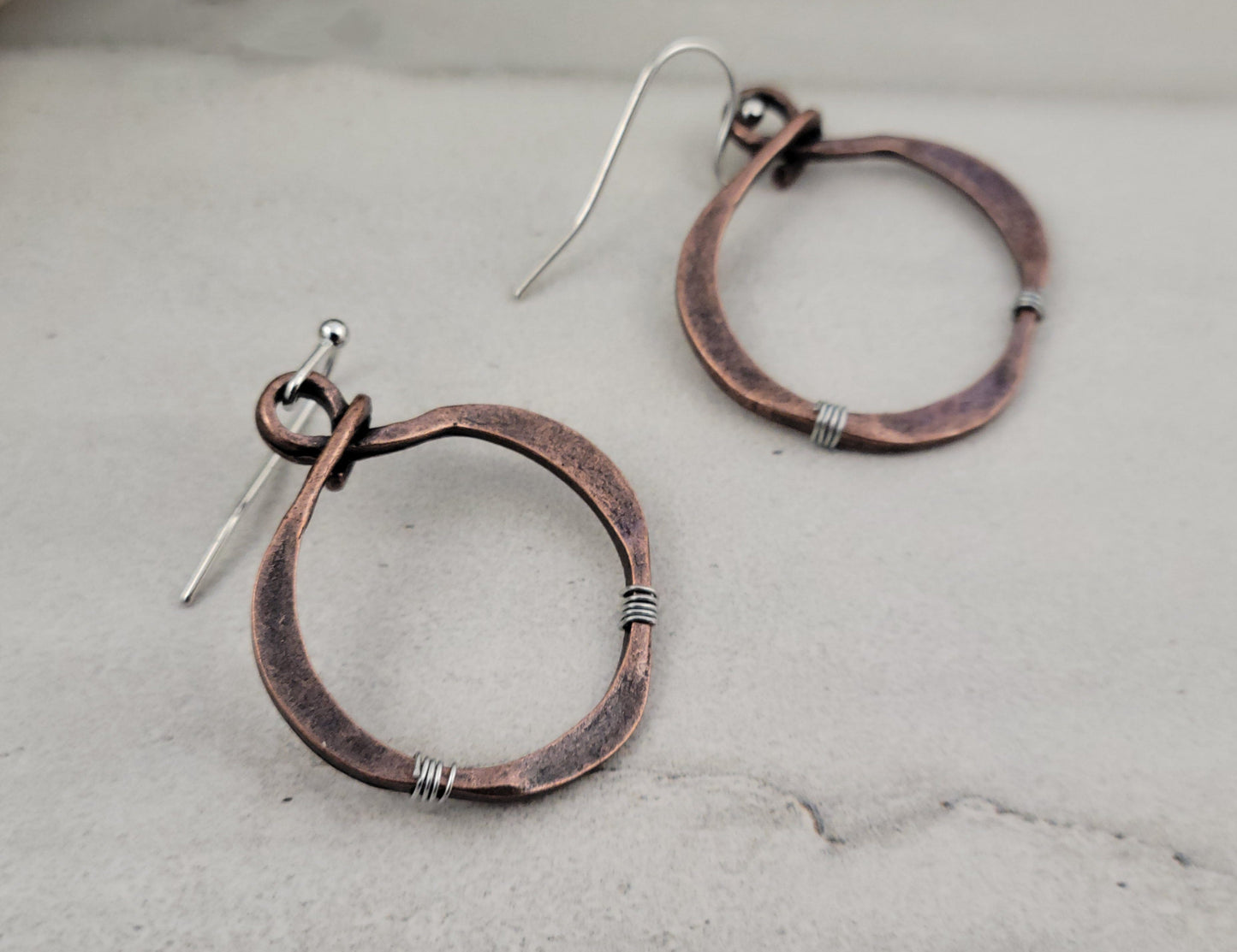 Bronze Circle Dangle Earrings