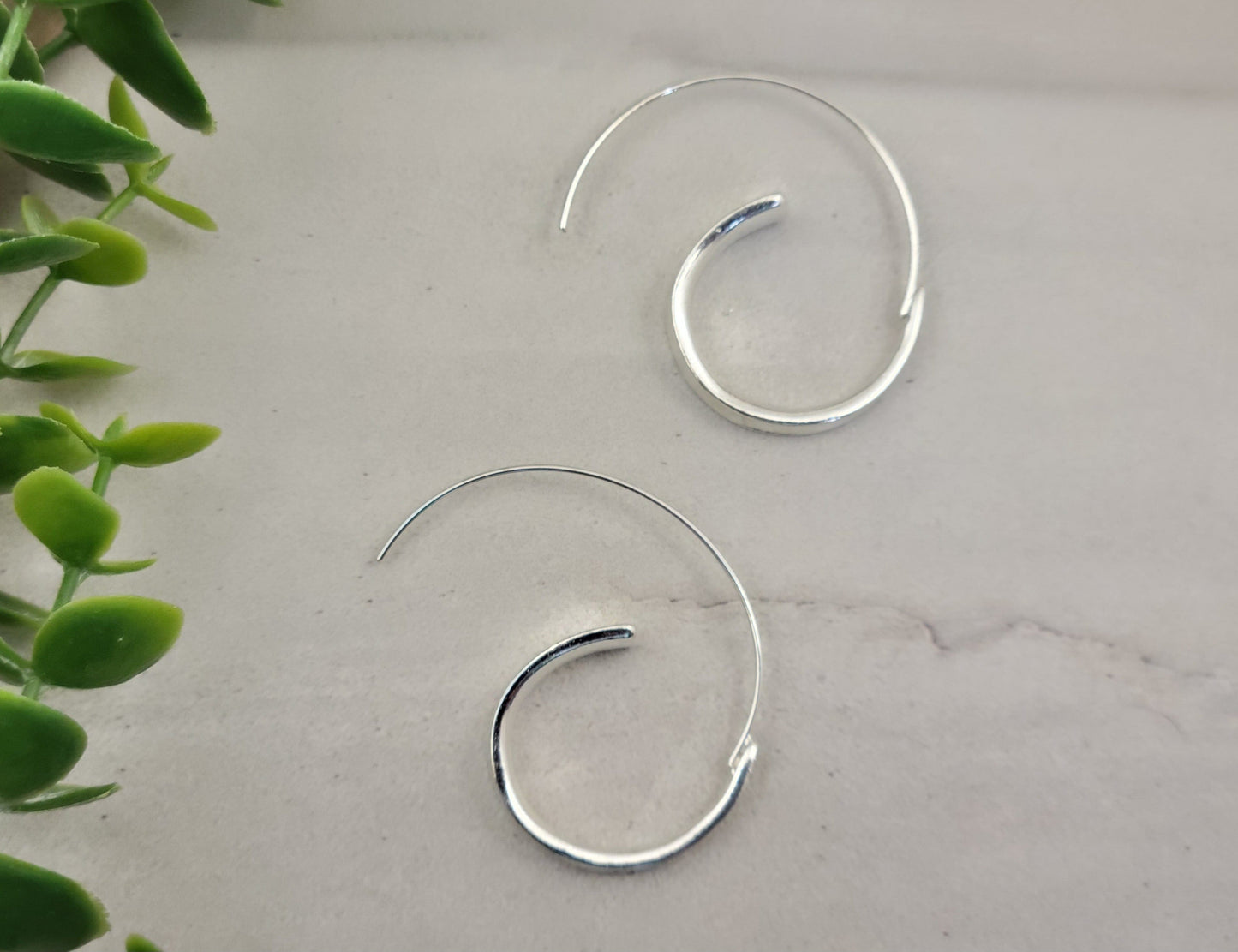 Silver Geometric Hoop Earrings