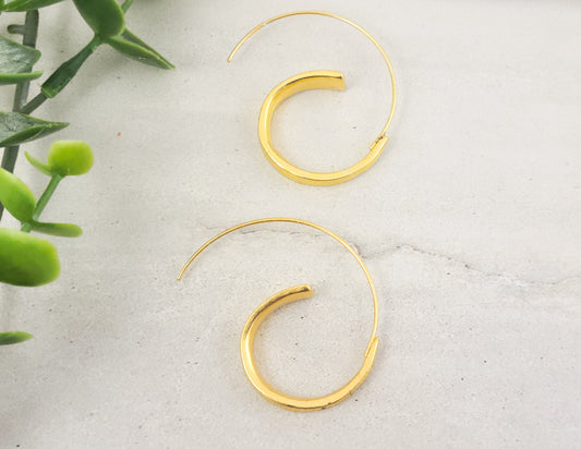 Gold Boho Geometric Hoop Earrings