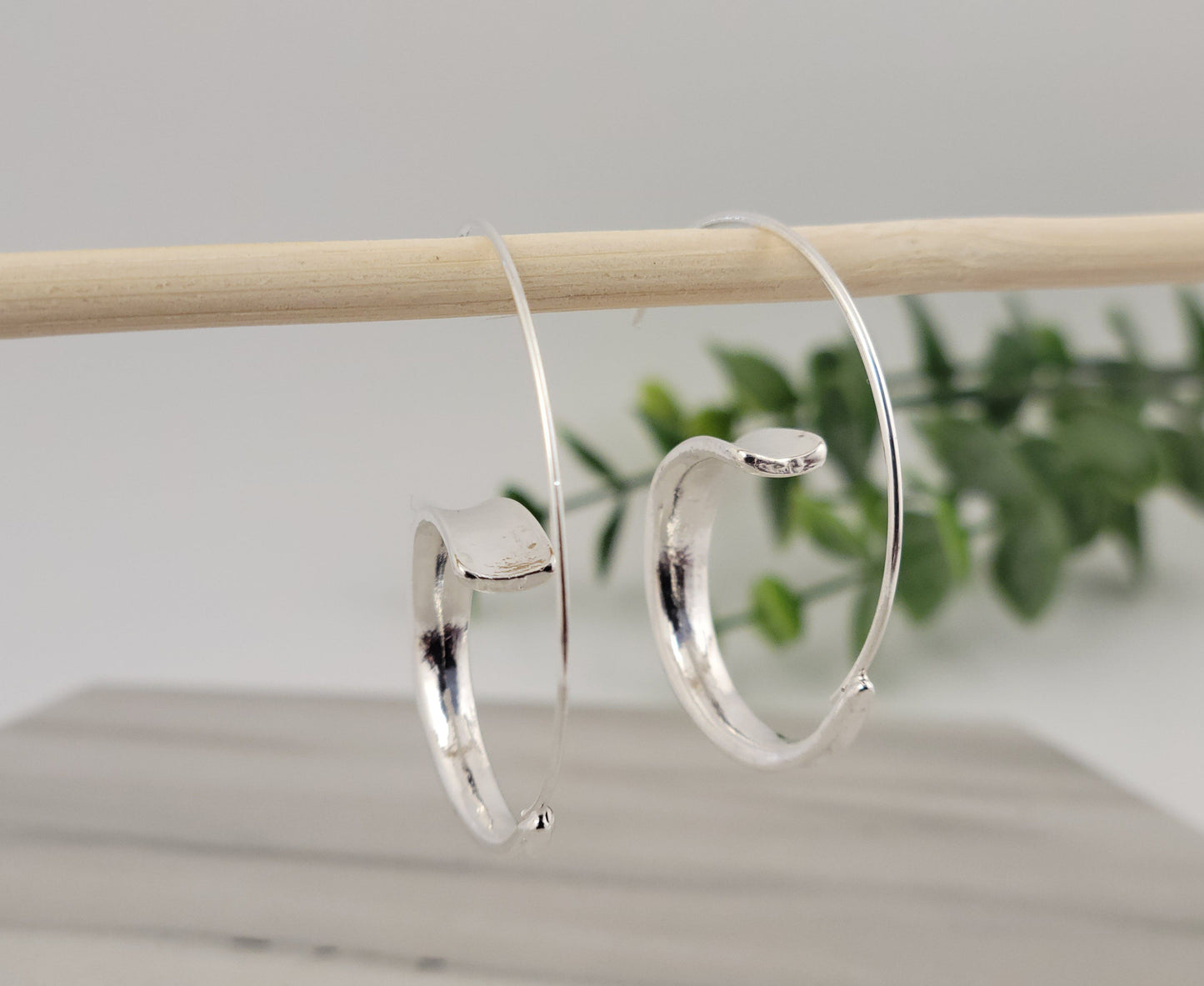 Silver Boho Geometric Hoop Earrings