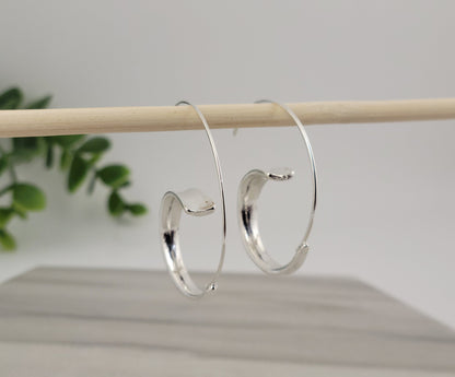 Silver Boho Geometric Hoop Earrings