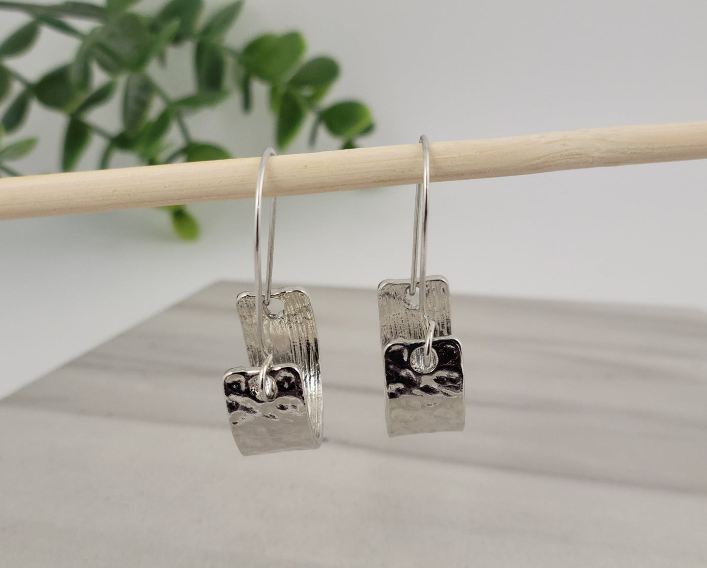 Silver Dangle and Drop Metal Earrings