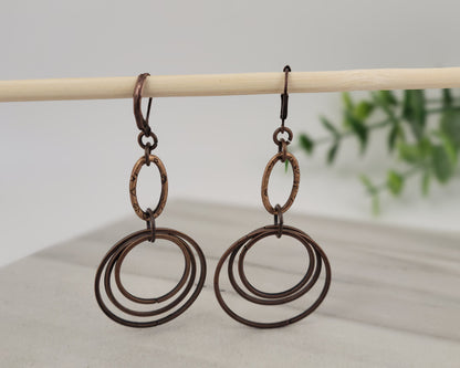 Copper Stacked Layered Hoops