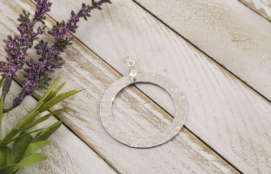 Hammered "Circle" Aluminum Necklace