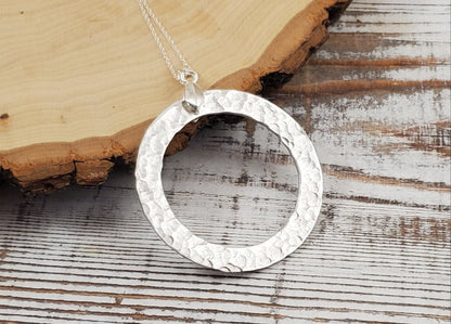 Hammered "Circle" Aluminum Necklace