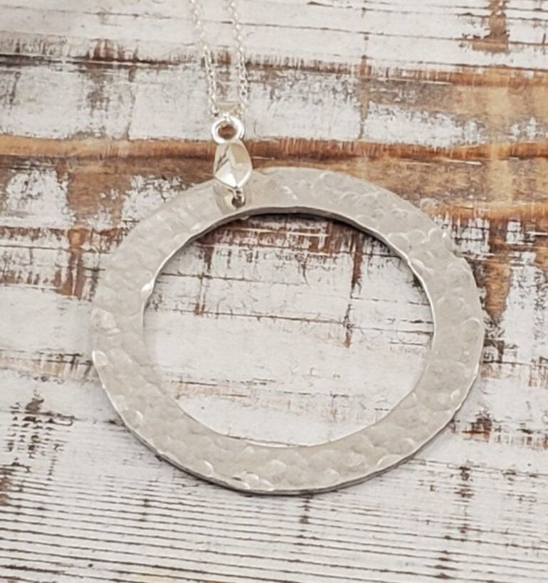 Hammered "Circle" Aluminum Necklace