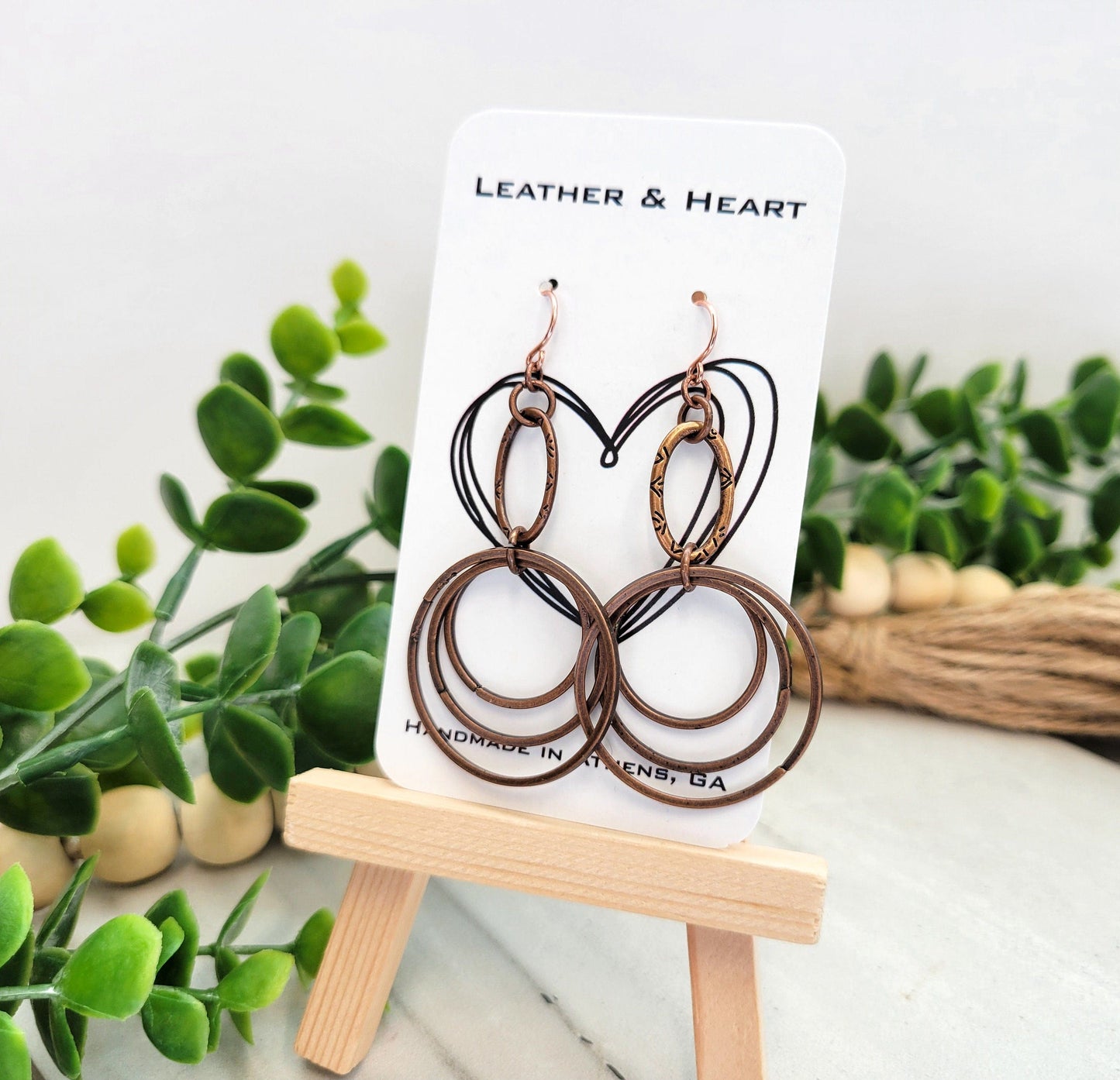 Copper Stacked Layered Hoops