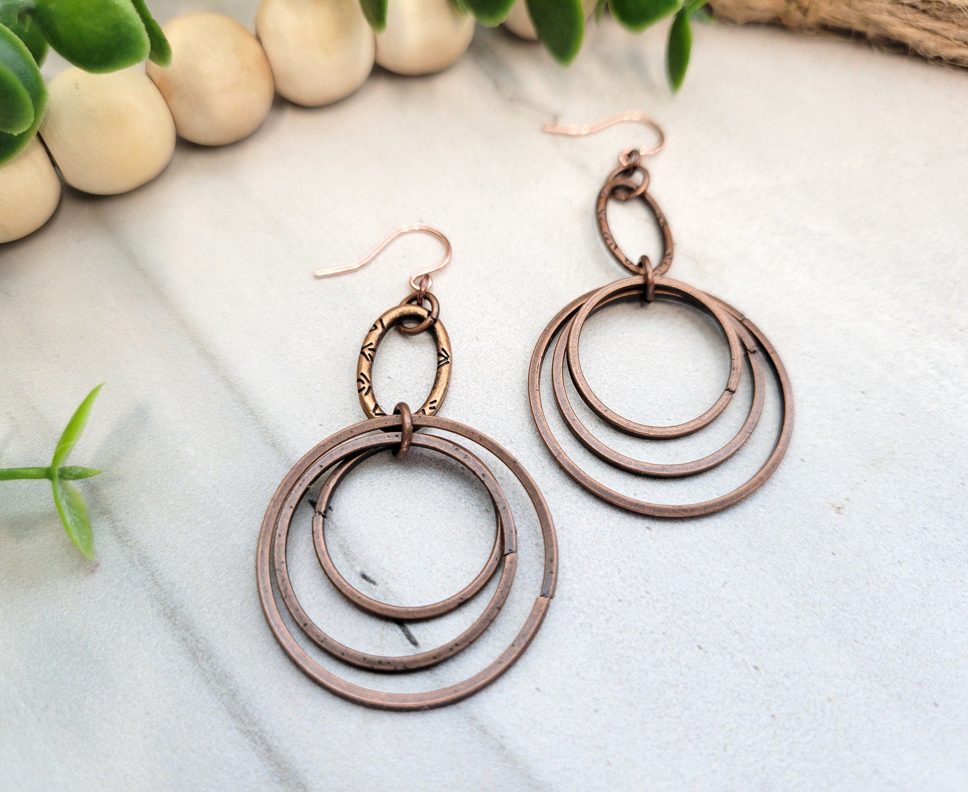 Copper Hoop Earrings 